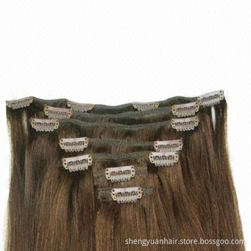 Factory 100% Human Hair Thick Clip-in Hair Extension with 10 to 30-inch length
